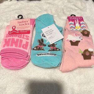Women's Pink and Blue Novelty Socks